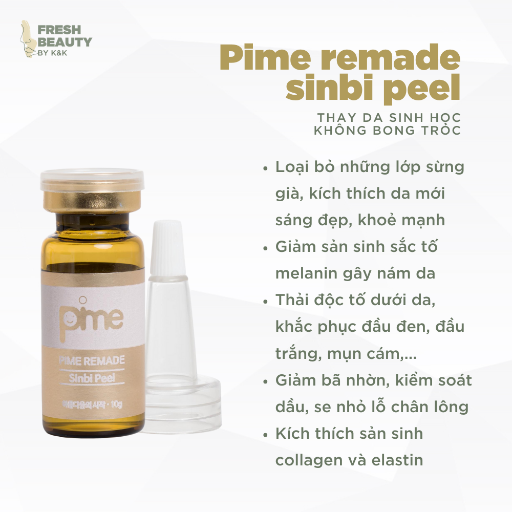 Thay da dịu nhẹ Pime Sinbi Peel lành tính tái tạo, hỗ trợ giảm thâm, mờ sẹo, kiềm dầu 10ml