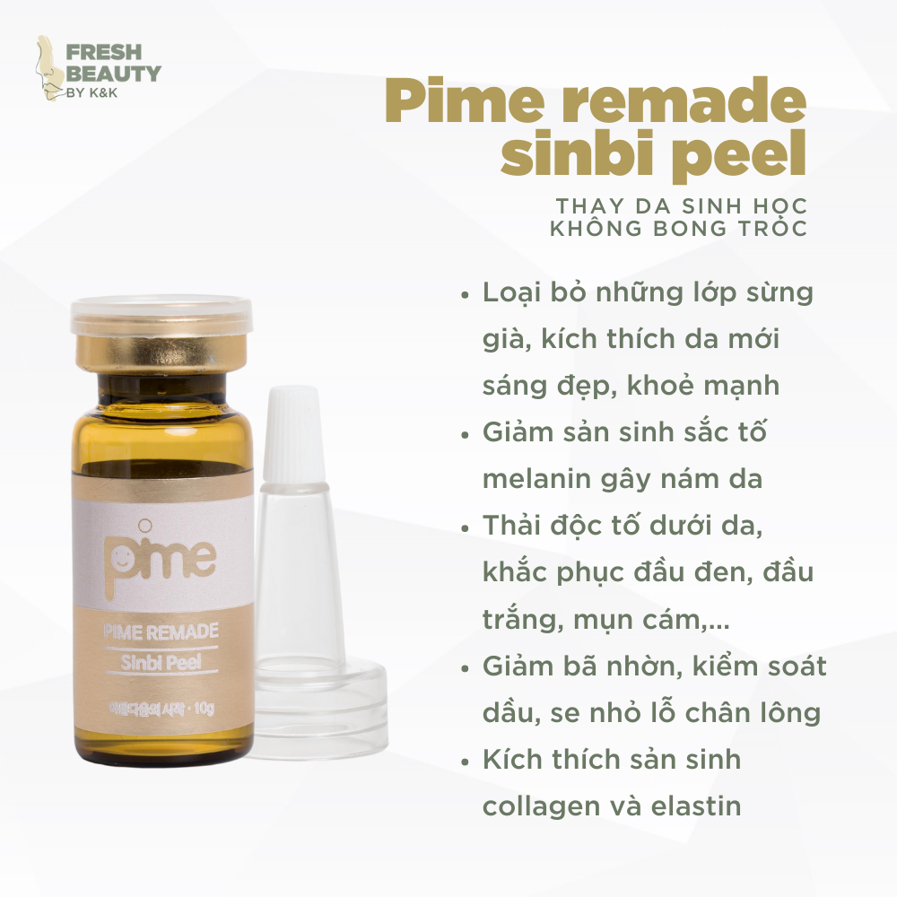 Set 5 thay da sinh học Pime Sinbi Peel tái tạo, hỗ trợ giảm thâm mụn, sẹo, nám, tàn nhang 10ml