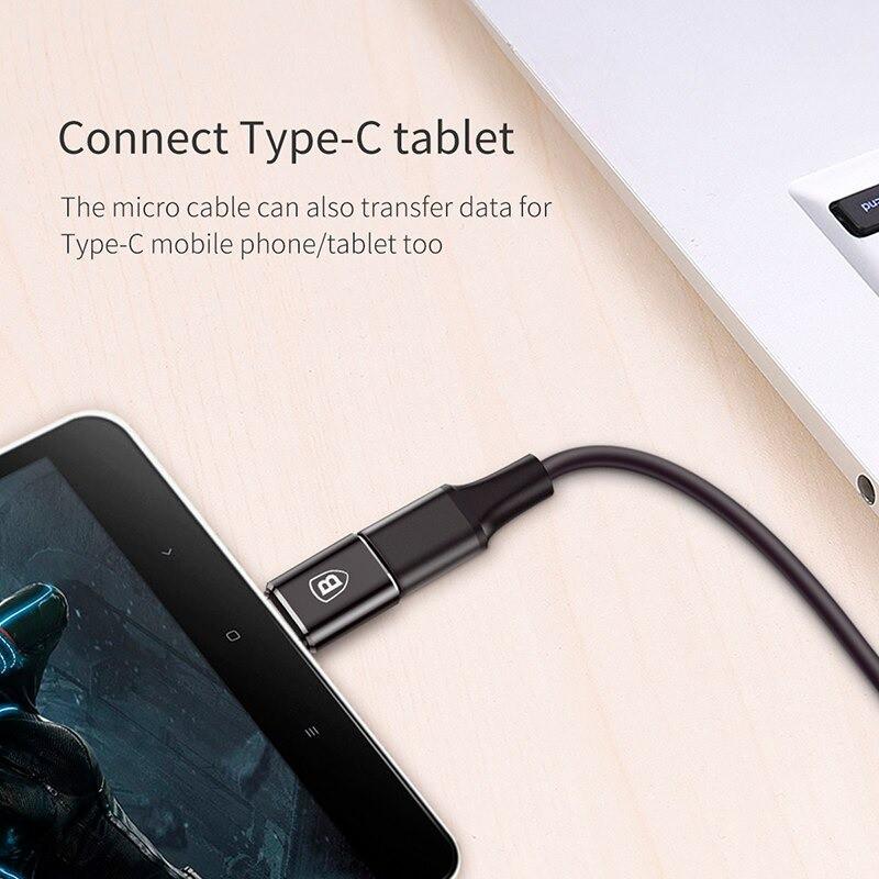 Đầu Chuyển Micro USB Sang USB Type C 2.4 Baseus -Hàng Chính Hãng