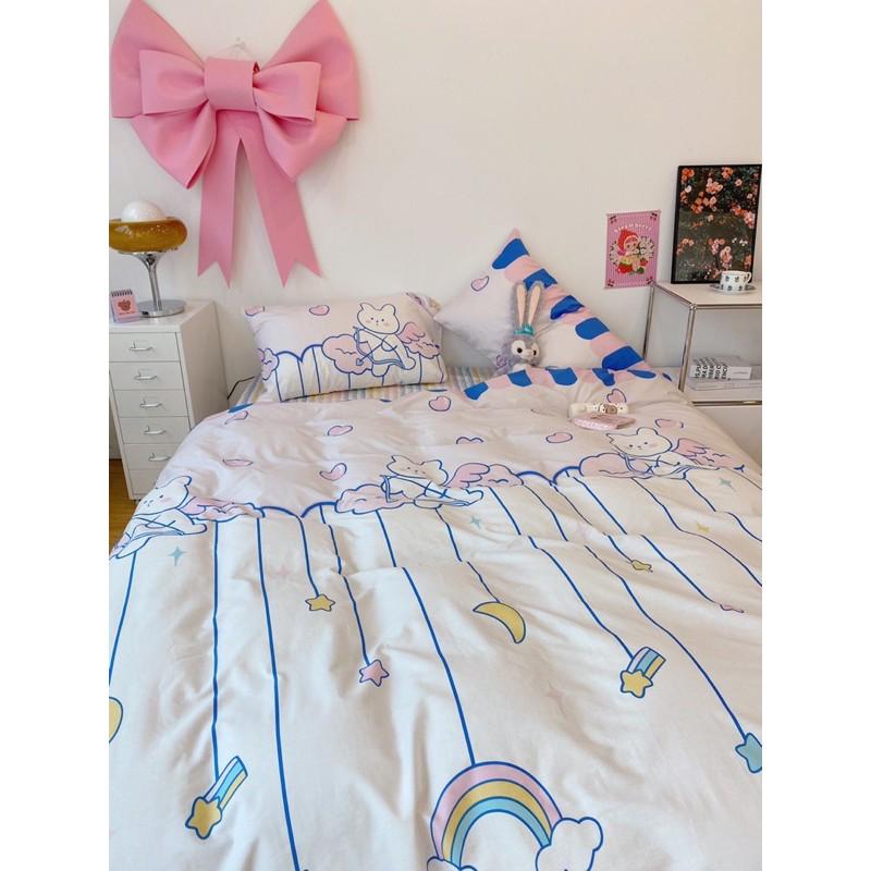 Set Cotton Living Hàng Nhập Khẩu Cao Cấp 4 Món Thỏ Mây