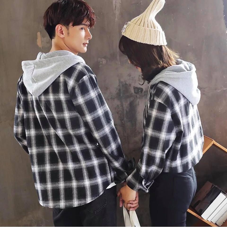COMBO ÁO KHOÁC SƠ MI CARO PHỐI NÓN TẶNG ÁO THUN THEO SIZE
