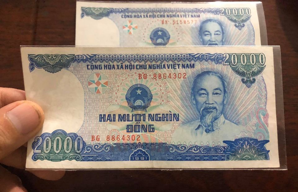 Tờ 20.000 đồng Việt Nam 1991, tiền xưa bao cấp sưu tầm