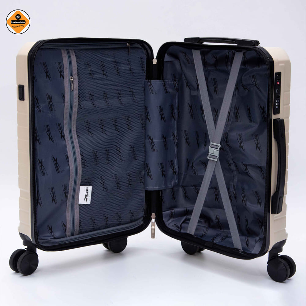 Vali Kéo Du Lịch Size 20 Xbags White Titan Pro XB6105 Cao Cấp, Cổng Sạc USB, Khóa TSA Chuẩn Quốc Tế