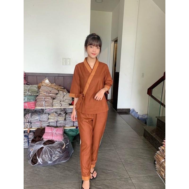 Đồ Lam Đi Chùa - mẫu Linen có nơ