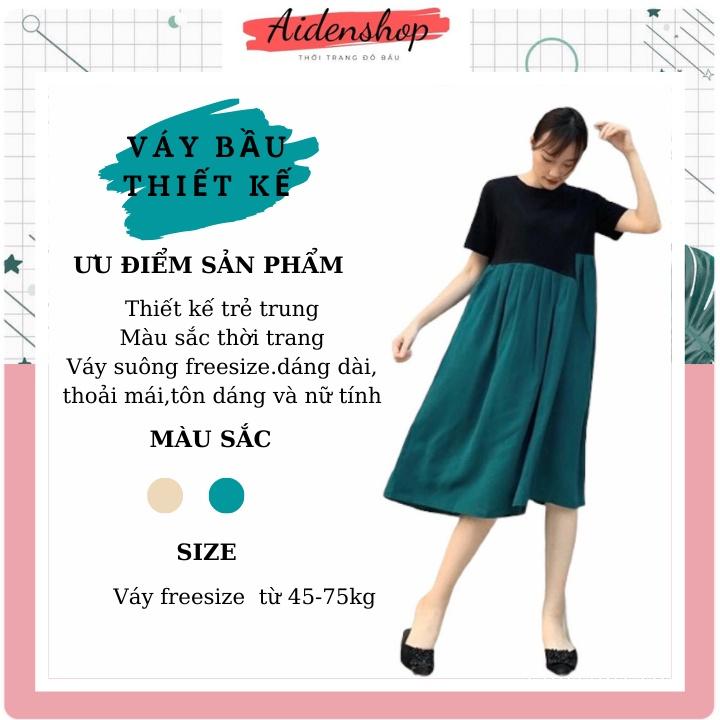 Váy bầu suông thời trang Aidenshop đầm bầu thiết kế đẹp bigsize