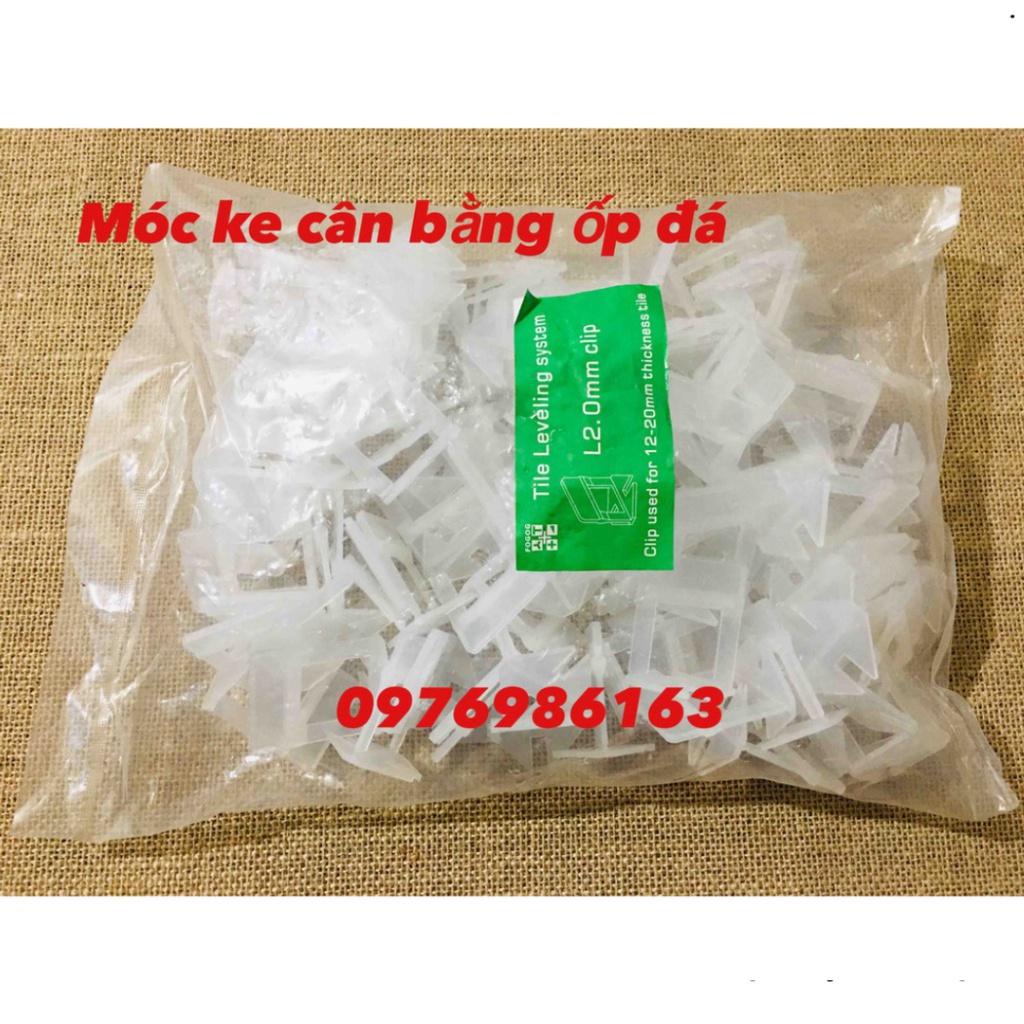 Túi 100 móc cân bằng ốp lát đá - Trắng,Ke móc 2 li
