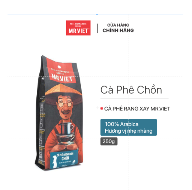 MR.VIET Cà Phê Hương Chồn - Cà Phê Rang Xay Túi 250g