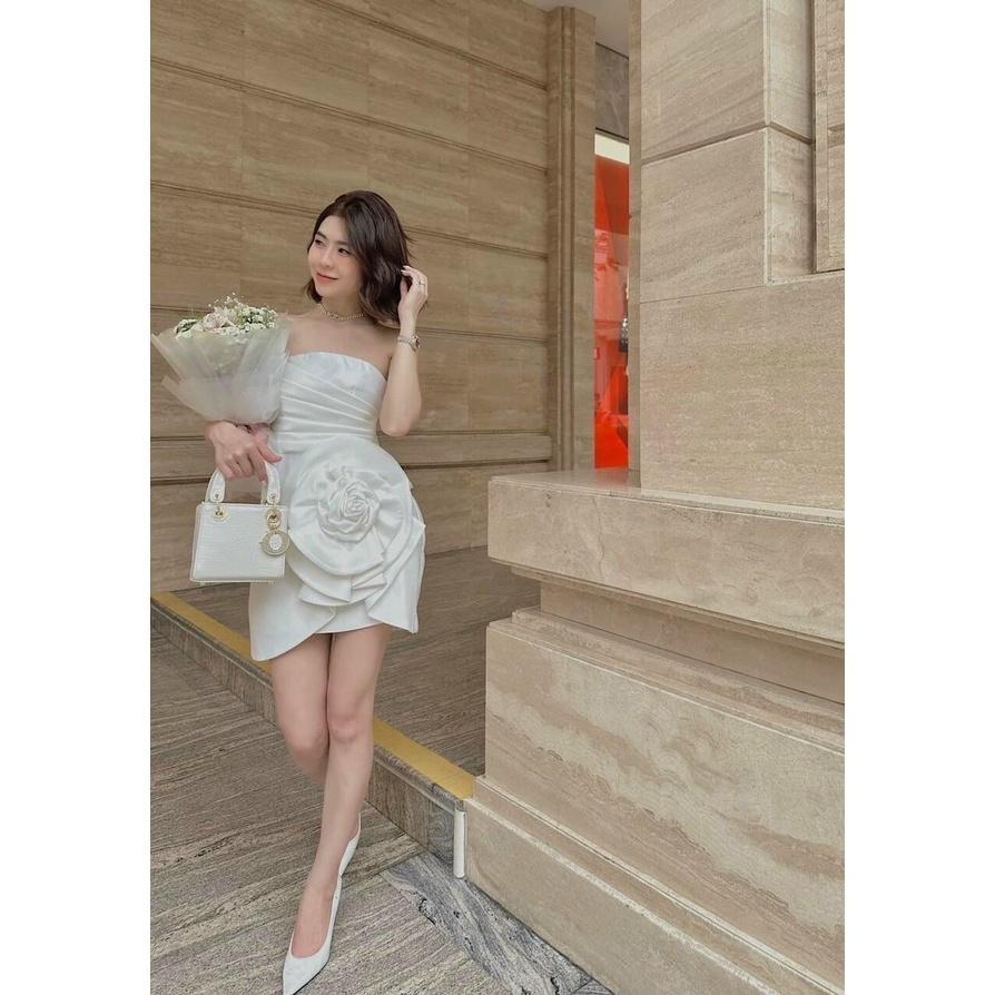 ĐẦM CÚP NGỰC ÔM BODY NHÚN HOA HỒNG
