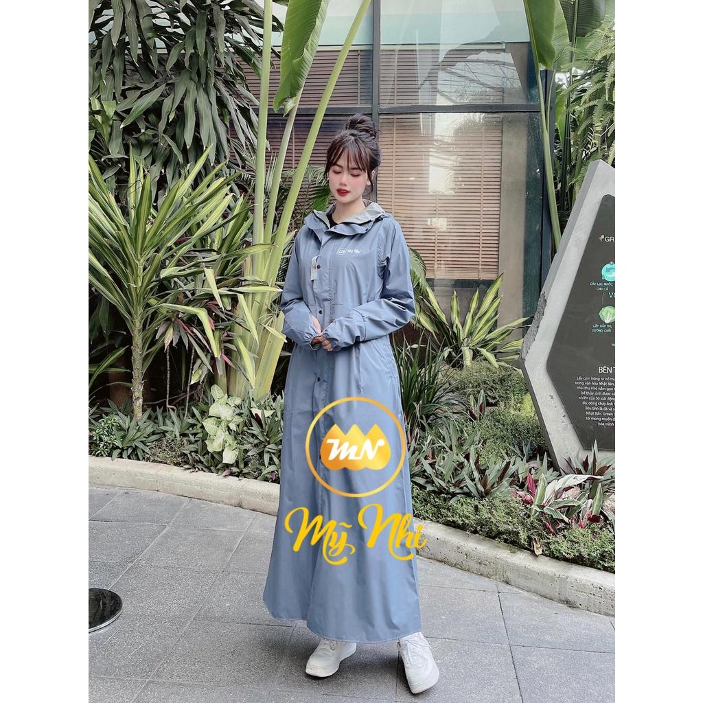 Áo mưa măng tô nữ một đầu PU 2 lớp thời trang cao cấp chống thấm chống gió lạnh - Ao mua mang to nu