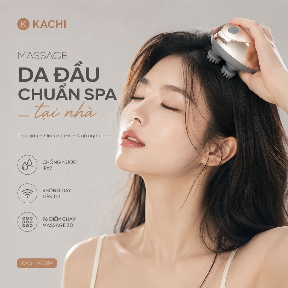 Máy Massage Đầu Không Dây Kachi MK399 - Hàng chính hãng