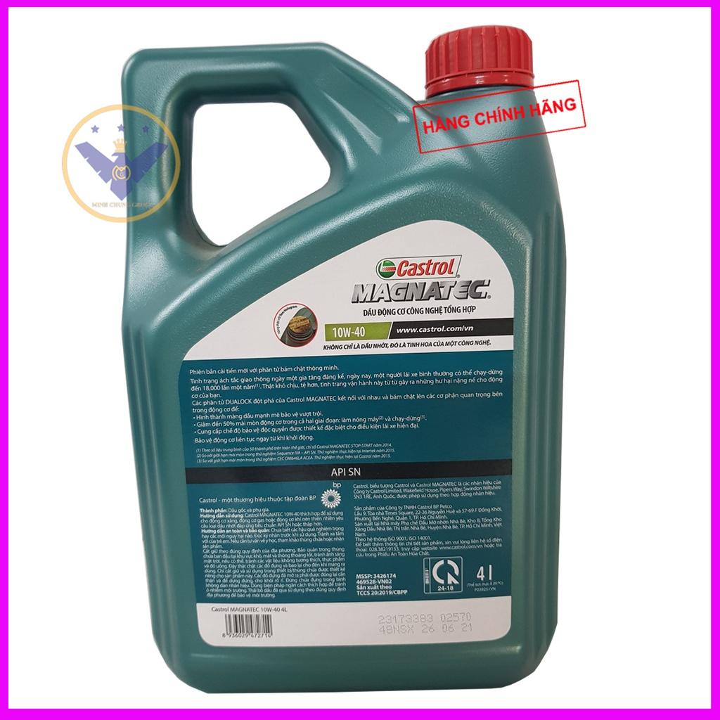 Bộ 2 can dầu nhớt ô tô cao cấp Castrol Magnatec 10W-40 SN-CF 4 Lít