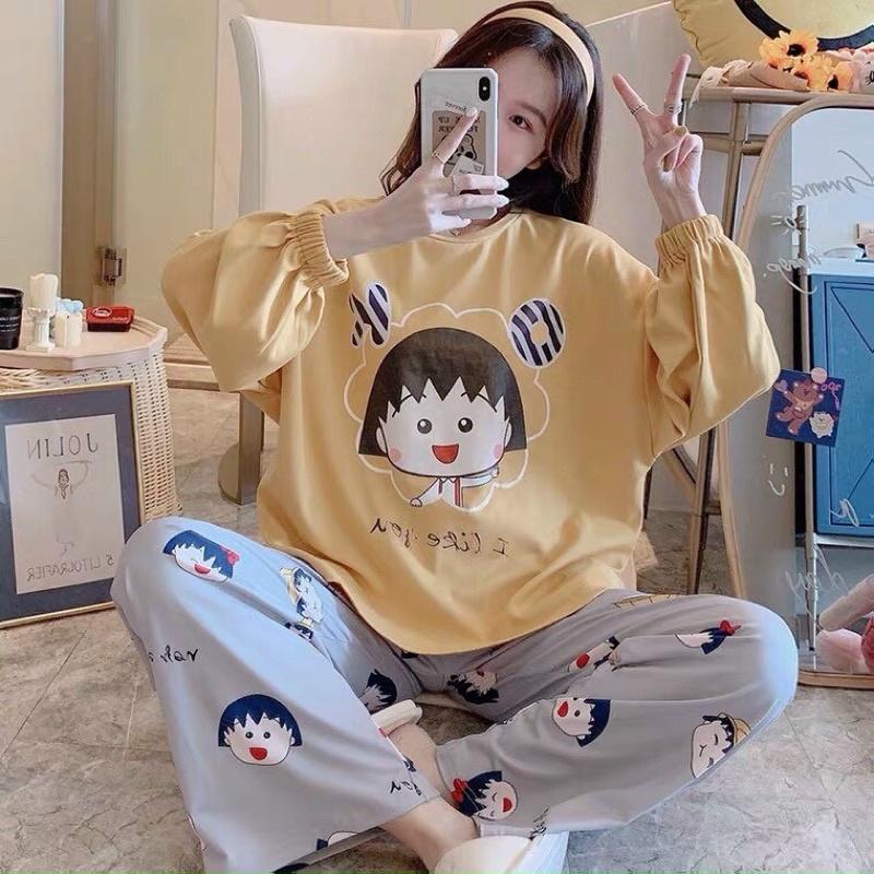 Đồ bộ dài tay hình cô gái