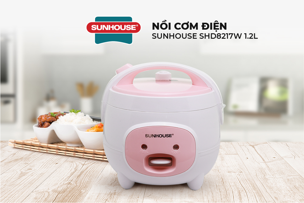 Nồi Cơm Điện Nắp Gài Sunhouse SHD8217W (1.2L) - Hàng chính hãng