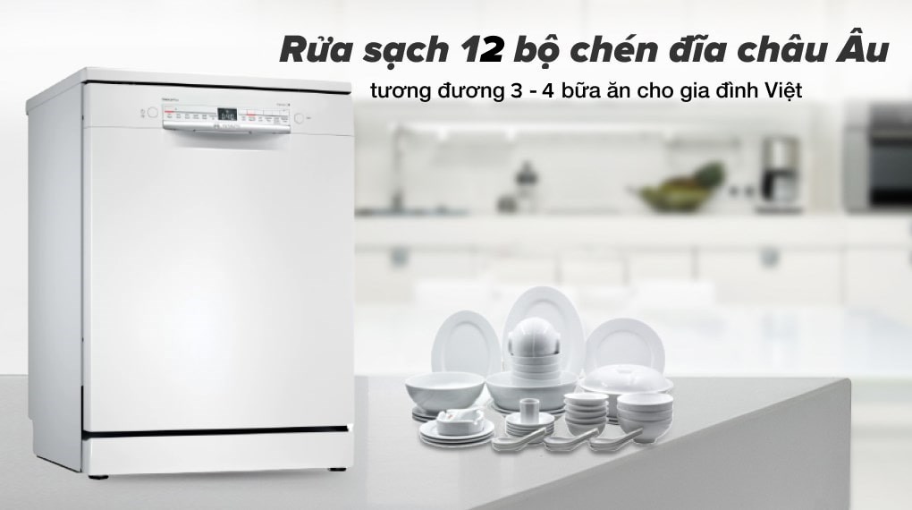 Máy Rửa chén Bát Độc Lập Bosch -12 Bộ - SMS2IVW01P - Series 2- Hàng chính hãng