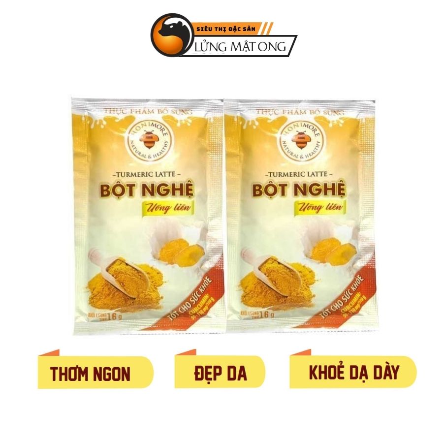 Bột nghệ uống liền Set 2 gói Honimore 16g - thơm ngon - đẹp da - tăng cường sức khoẻ