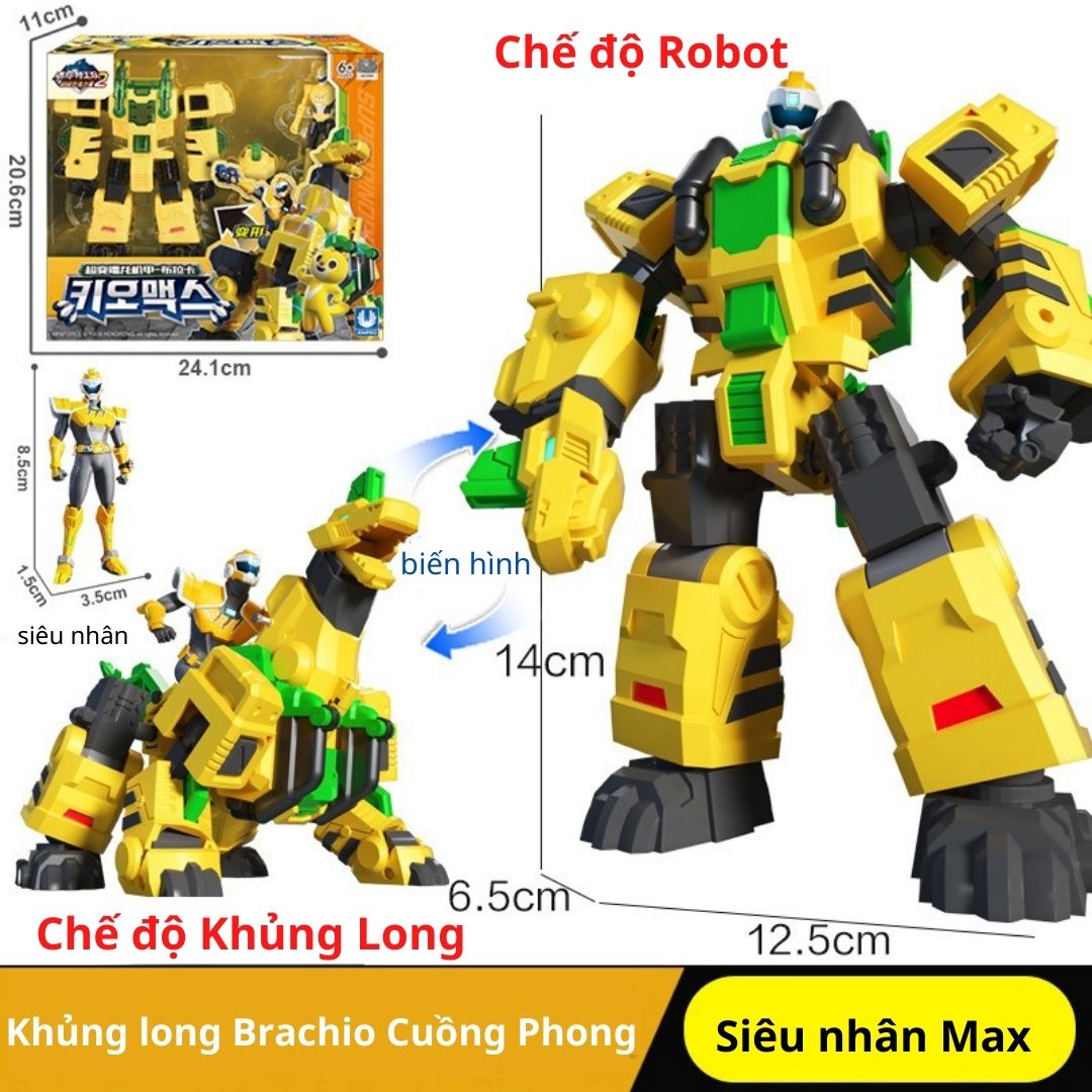 Đồ chơi mô hình MINIFORCE Robot siêu khủng long Tyranno Sấm Sét cùng siêu nhân