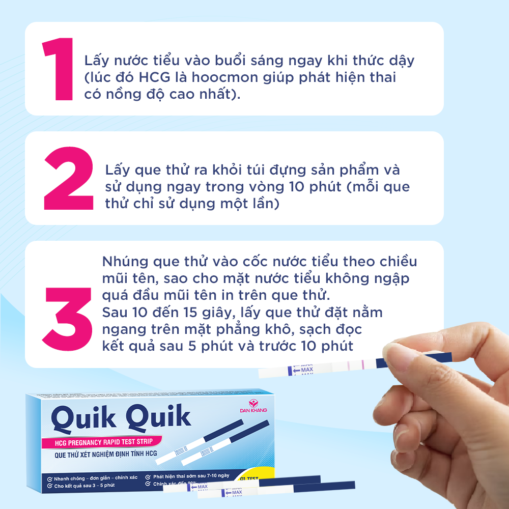 Que Thử Thai Quik Quik Dân Khang Hiệu Quả, Nhanh Chóng, Đơn Giản, Tiện Lợi, Chính Xác