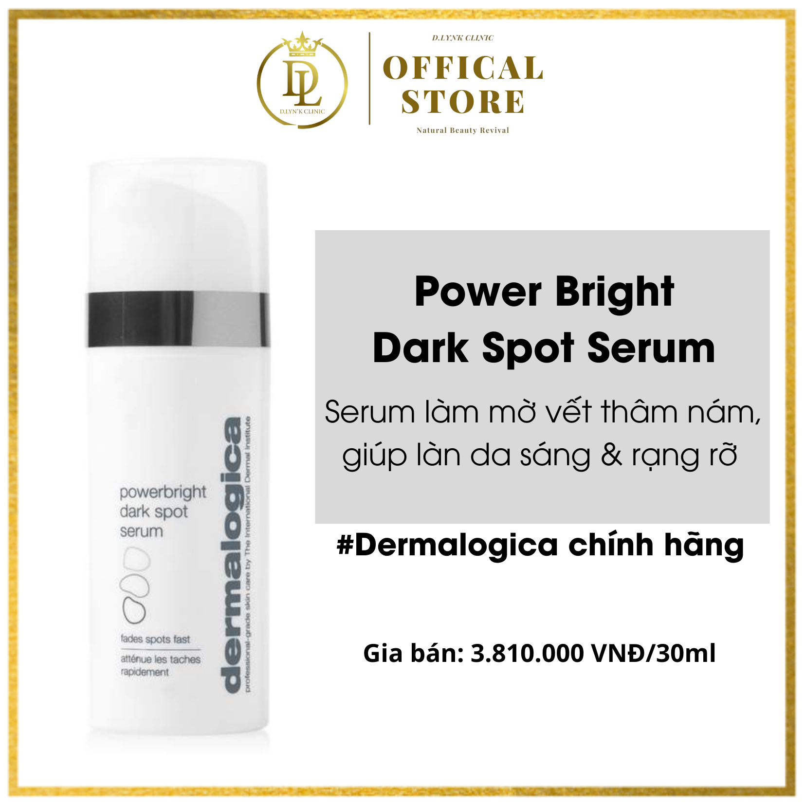 Tinh chất dưỡng da làm mờ vết thâm nám, giúp sáng da và rạng rỡ Dermalogica Powerbright Dark Spot Serum