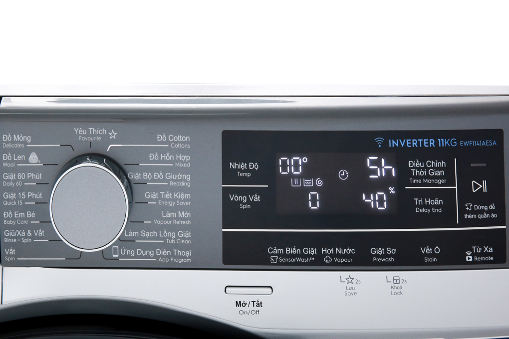 Máy giặt Electrolux Inverter 11 kg EWF1141AESA - Hàng chính hãng - Giao HCM và 1 số tỉnh thành