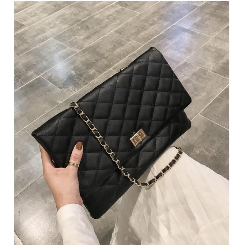 Túi nữ cắp nách big size hoạ tiết quả trám