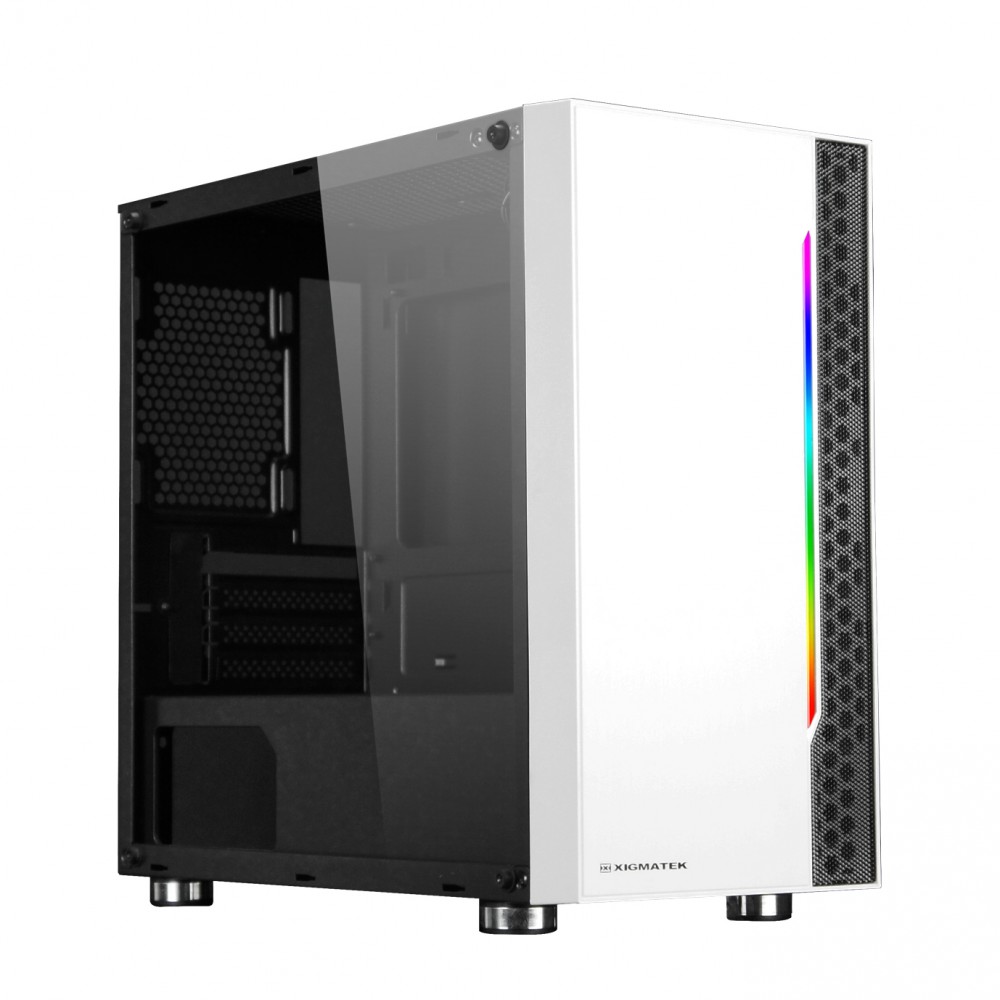 Vỏ Thùng Máy XIGMATEK GEMINI WHITE (EN43538) - PREMIUM M-ATX, RGB STRIP - Hàng chính hãng