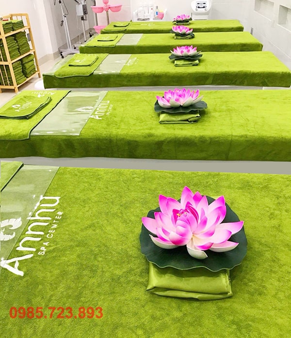 Khăn trải giường, phủ giường loại dày, siêu mềm mịn cho spa, thẩm mỹ, kt 90x190cm