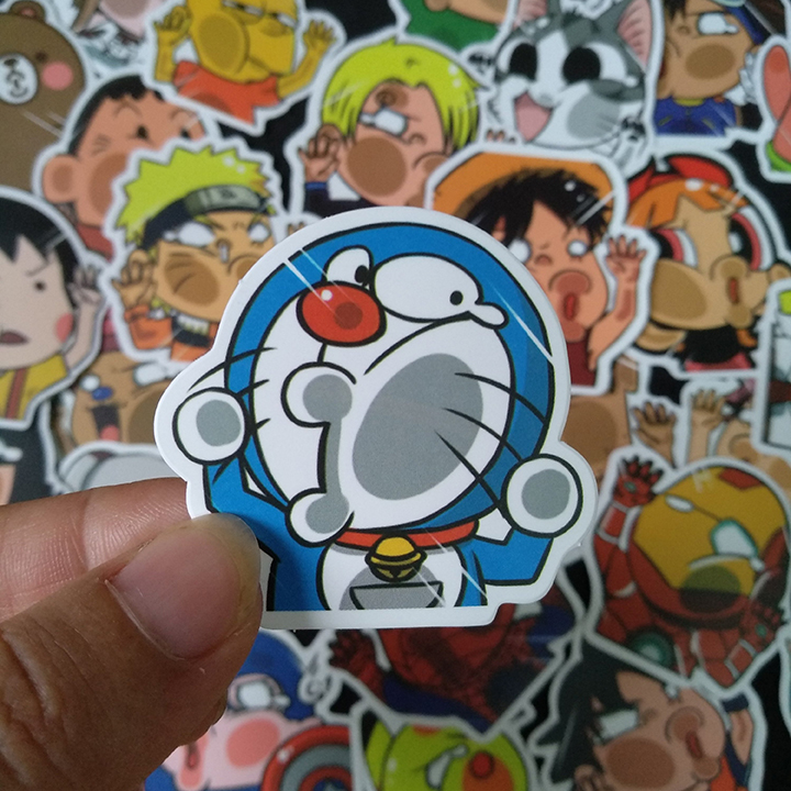 Bộ Sticker dán cao cấp chủ đề ÚP MẶT VÀO KÍNH - Dùng dán Xe, dán mũ bảo hiểm, dán Laptop