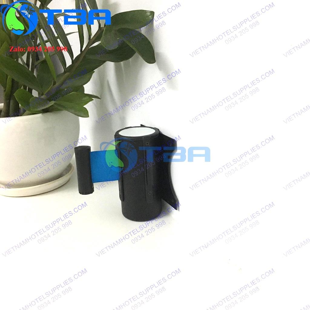 Đầu dây trụ chắn màu đen 2m gắn tường dây căng màu xanh dương cao cấp