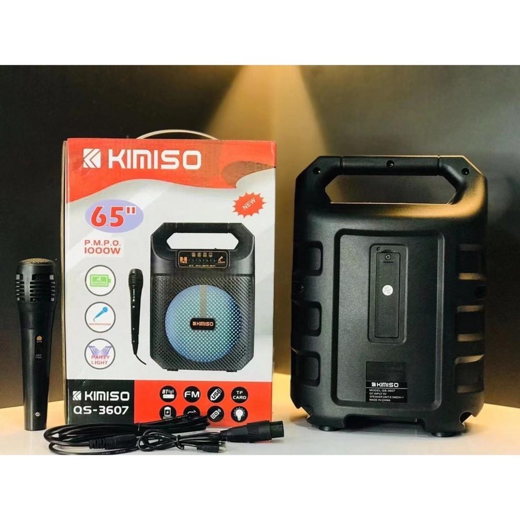 Loa Bluetooth Superbass Kimiso QS 3607 - Loa Nghe Nhạc Tặng Kèm Micro Hát Karaoke