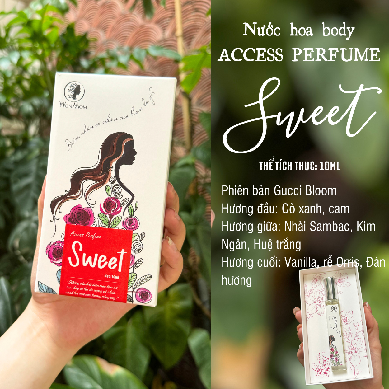 Nước hoa toàn thân thiên nhiên Wonmom ( 5 Mùi hương khác nhau )
