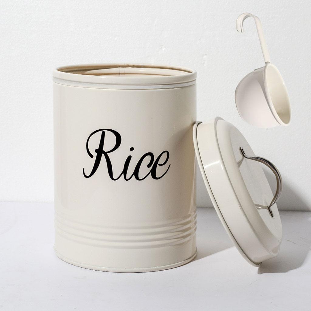 Rustic   Flour Rice Storage Tin Canister 3L Container