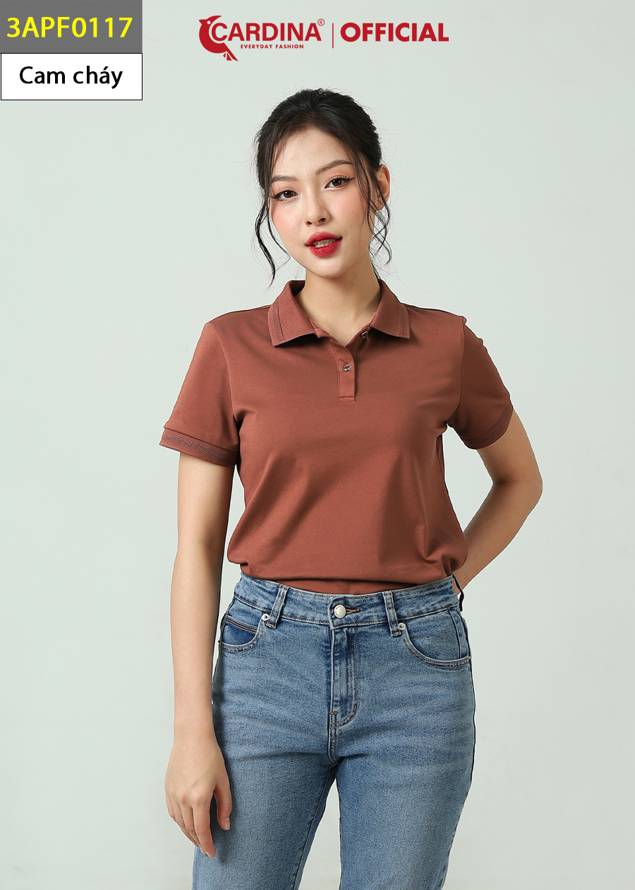 Áo Polo Nữ CARDINA Chất Cotton CVC Cao Cấp Áo Thun Cổ Bẻ Cộc Tay Mềm Mại Thoáng Mát 3APF01