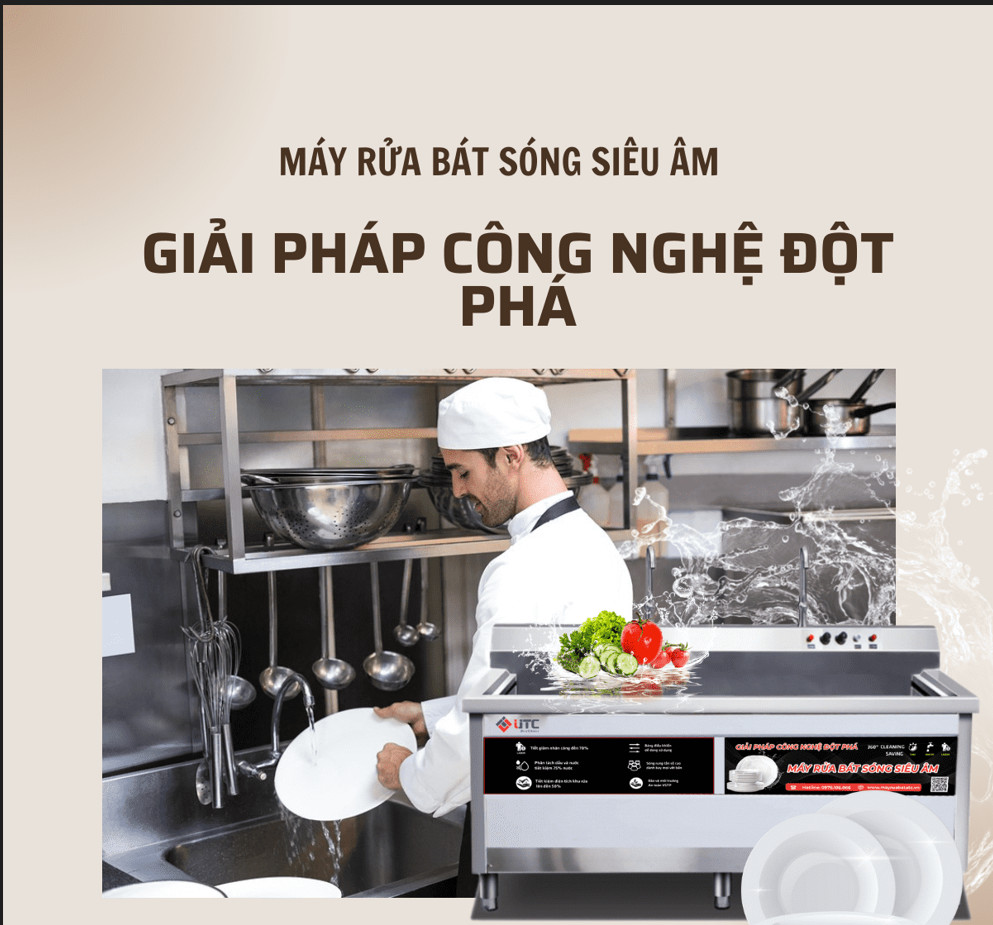 Máy rửa bát sóng siêu âm UTC-1200HS hàng chính hãng