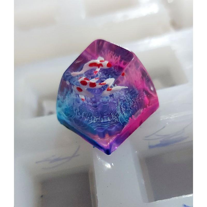 Keycap artisan cá koi profile SA R1 trang trí bàn phím cơ.