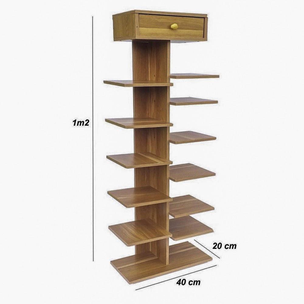 Kệ giày gỗ hình cây, tủ giày đa năng 7 tầng chất liệu gỗ MDF phù hợp với không gian phòng khách 120x40x25cm TAGO ND34