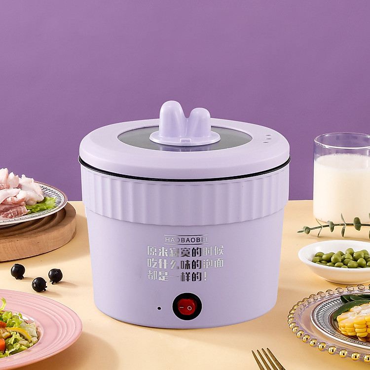Nồi Lẩu Điện Mini Đa Năng, Ca Nấu Mì, Cốc Ăn Lẩu Cô Đơn Hotrend Trung Quốc Dung Tích 1.5L Công Suất 450W Phủ Chống Dính- Giao Màu Ngẫu Nhiên - Hàng Nhập Khẩu