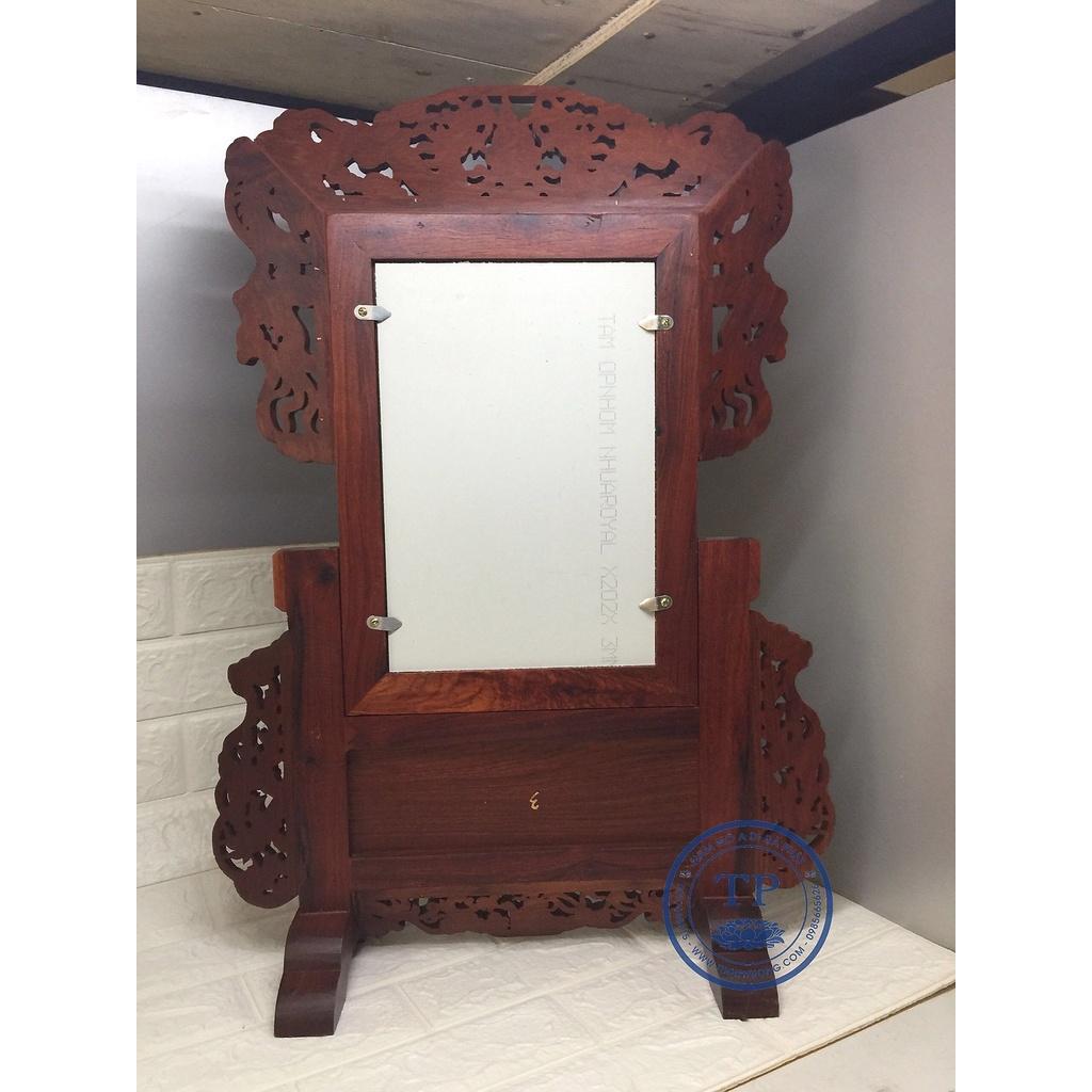 Khung hình thờ gỗ hương triện rồng 20x30 HANH15167