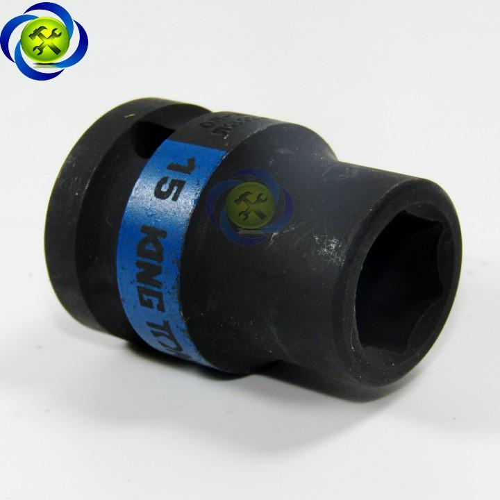 Tuýp đen ngắn Kingtony 453515M 15mm 1/2 6 cạnh