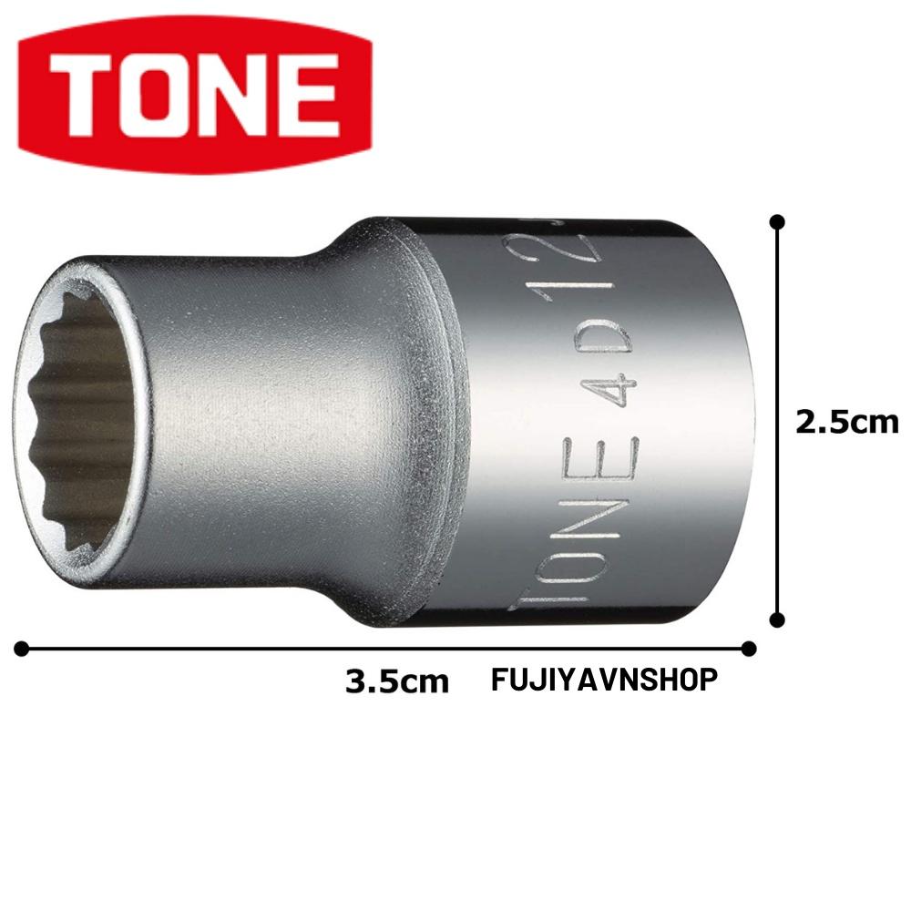 Đầu tuýp 12 cạnh ngắn Tone HP4D-12 ra đầu lục giác 12mm