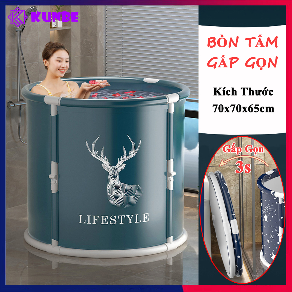 Bồn Tắm Gấp Gọn KUNBE Ngâm Người Xông Hơi Giữ Nhiệt Tiện Lợi