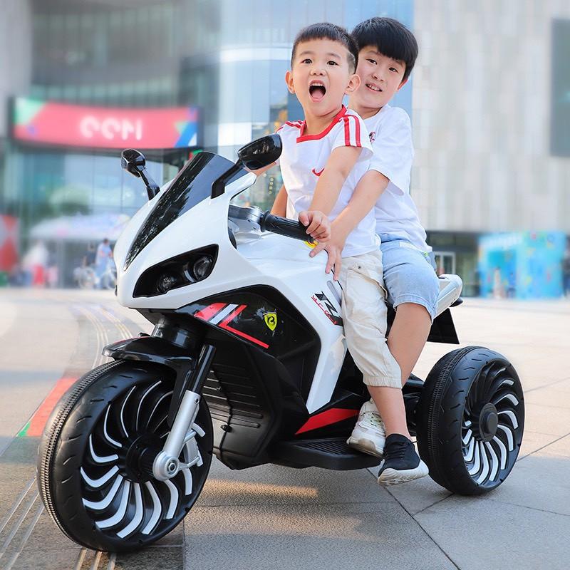 Xe máy điện 3 bánh 900S moto thể thao đạp ga 2 động cơ cho bé (Đỏ-Trắng-Xanh dương-Xanh lá)