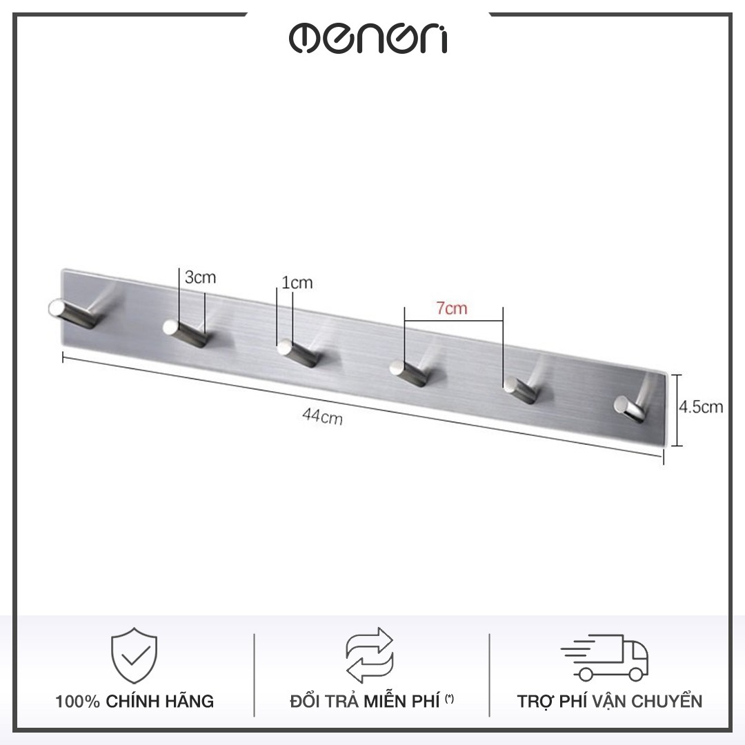 Móc treo quần áo 6 chấu trang trí decor. treo đồ gia đình chìa khóa chất liệu INOX 304 dán tường gạch men keo 3M siêu chắc - Móc Chéo