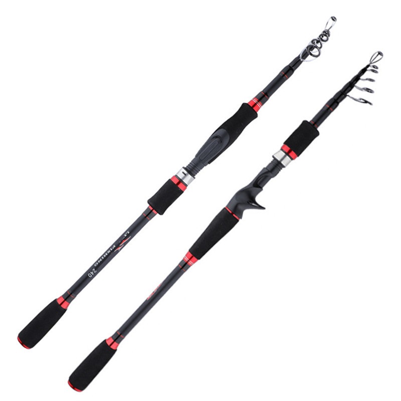 Bộ cần câu cá carbon 2m1 - Kèm máy kim loại ngang câu lure - Tặng kèm Cước BLC13 " Giao Máy Màu Ngẫu Nhiên "