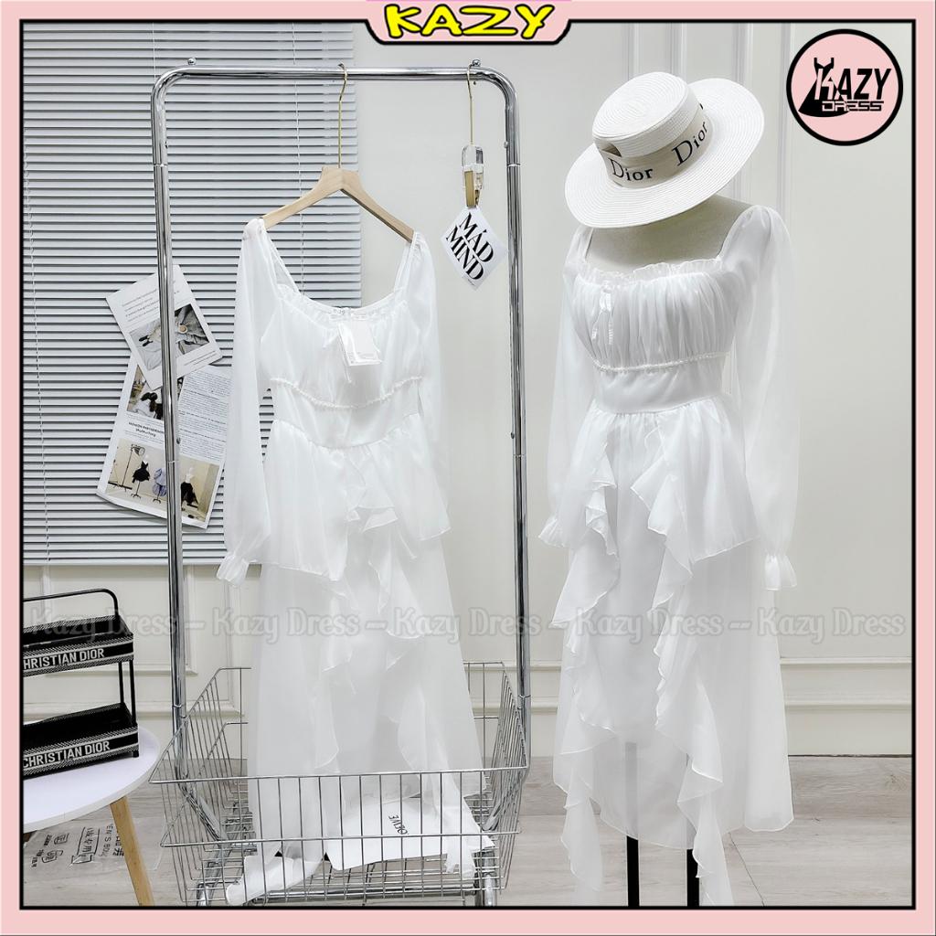 Váy tơ bèo ngọc 2 lớp phong cách tiểu thư siêu sang chảnh KAZY DRESS V052