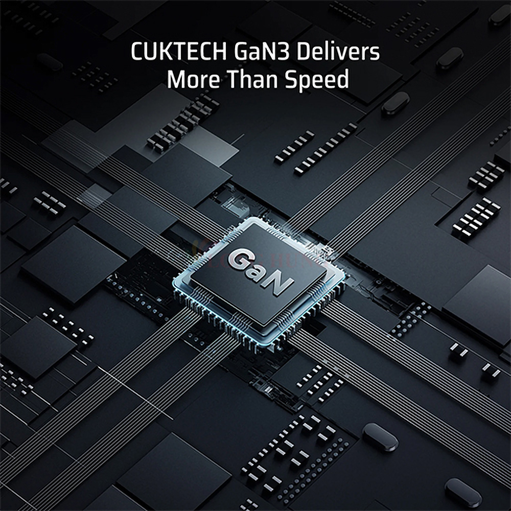 Combo cốc sạc Cuktech 1USB 2Type-C 65W + Cáp USB Type-C to Type-C AD653C - Hàng chính hãng