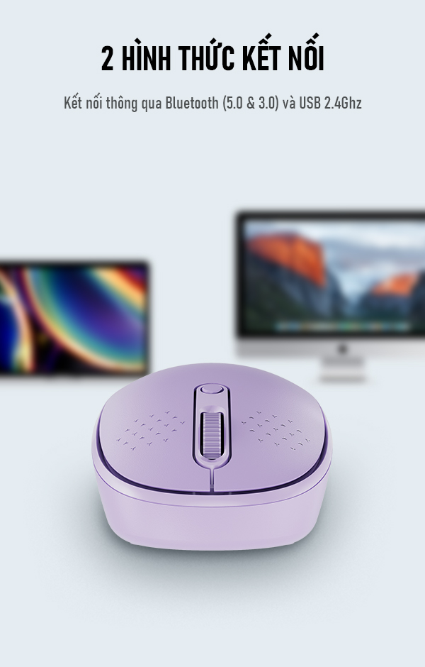 Chuột Không dây USB 2.4G & Bluetooth 5.0 ROBOT M360 Kết nối chế độ kép Tĩnh Âm 1800DPI Hàng chính hãng