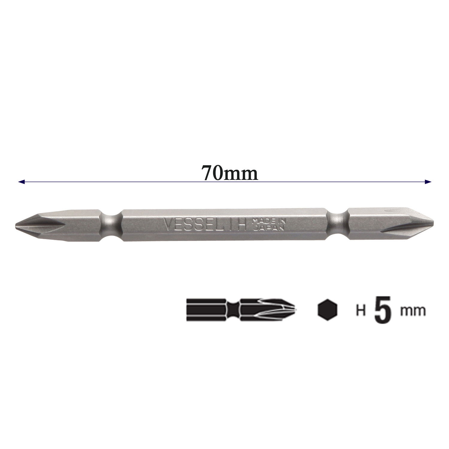 Mũi vặn vít M-B36 chuôi lục giác H = 5mm thương hiệu Vessel