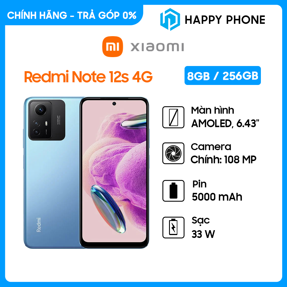 Điện thoại Xiaomi Redmi Note 12S 4G (8GB/256GB) - Hàng chính hãng