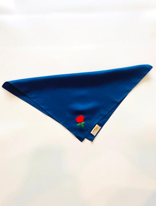 Khăn Tay Thêu Hoa Hồng SenSilk - Rose Hand-Embroidered Silk Handkerchief
