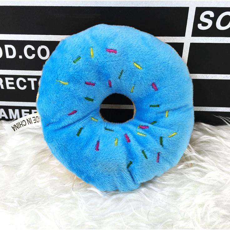 Đồ chơi gặm hình bánh donut phát ra tiếng cho chó mèo, cho thú cưng vui chơi siêu dễ thương